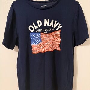 Old Navy Navy Blue Patriotic USA States Flag Graphic Tee